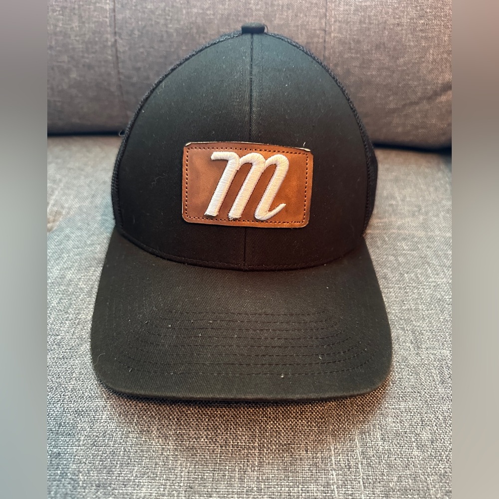 Marucci Baseball Snapback Hat Black With Leather Logo - Adjustable